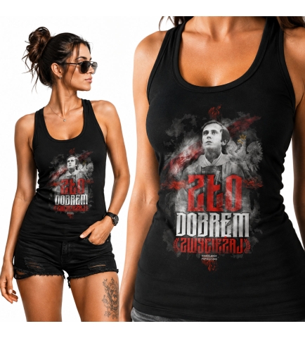Damski tank-top ZŁO DOBREM ZWYCIĘŻAJ